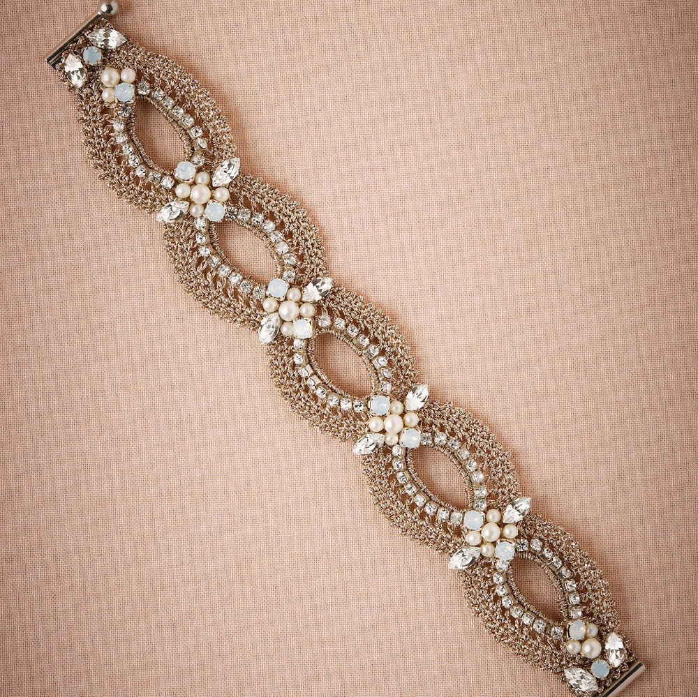 BHLDN Carinna Crochet Bracelet Gold